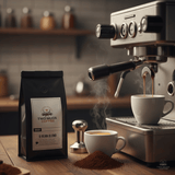 6 Bean Blend Coffee dark roast espresso with complex rich flavors and crema