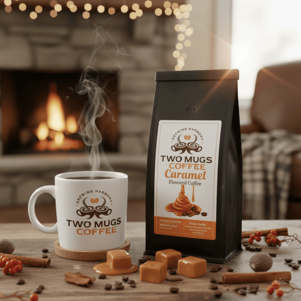 Caramel flavored coffee with rich buttery medium roast and natural sweet aroma